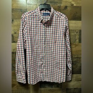 Nautica Men’s XL Classic Fit Stretch Plaid Button-Up Shirt Long Sleeve